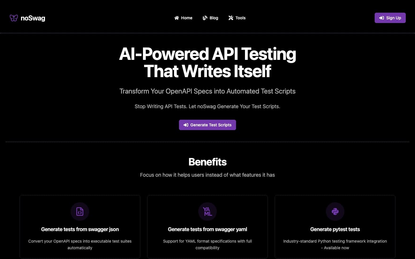 NoSwag product interface