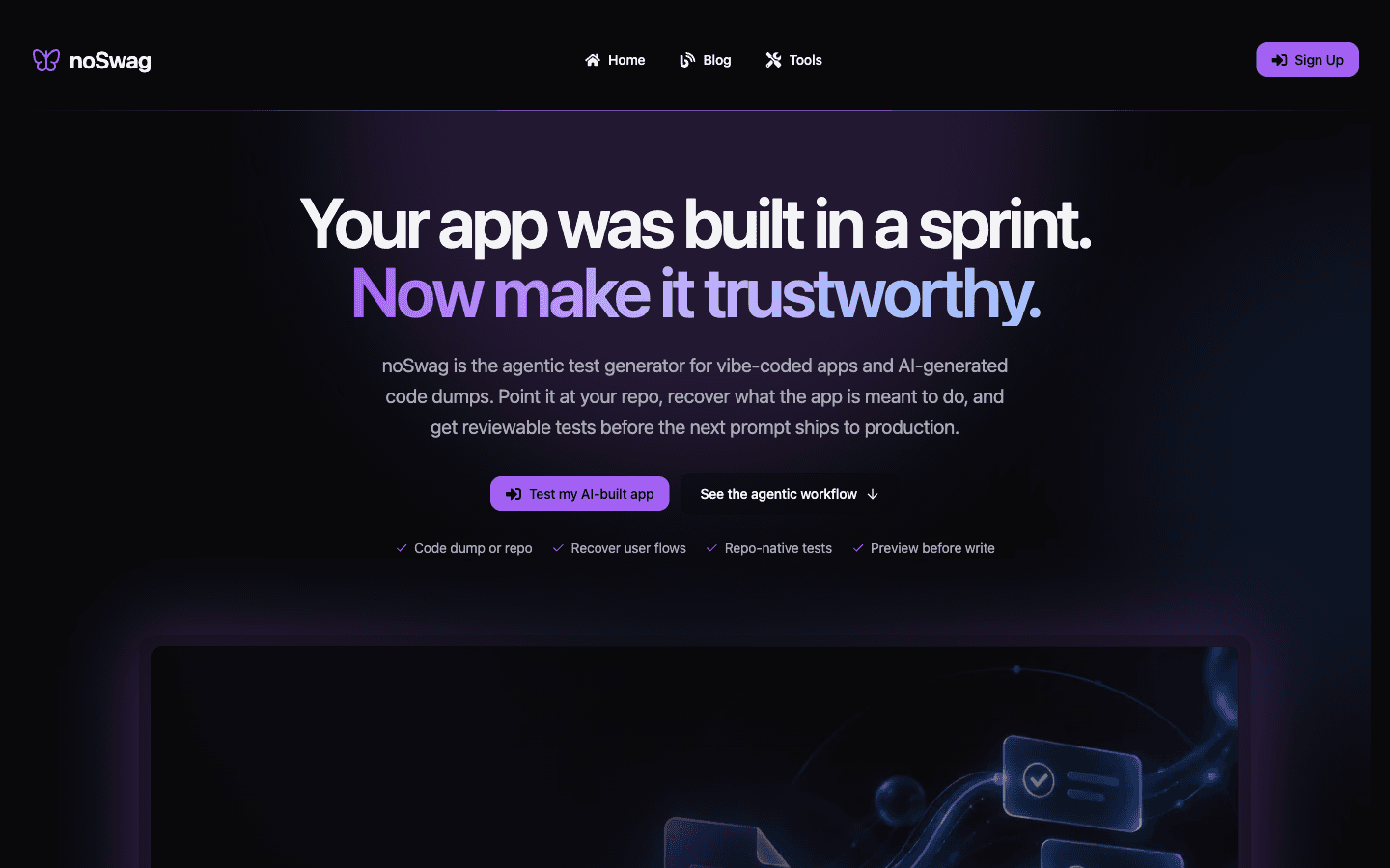 noSwag product interface